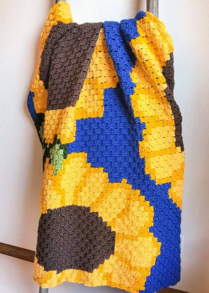 C2C Crochet Sunflower Blanket Pattern
