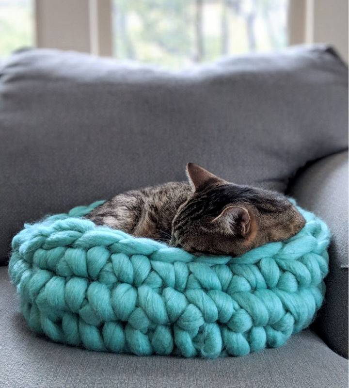 Super Big Chunky Crochet Yarn Cat Bed Pattern