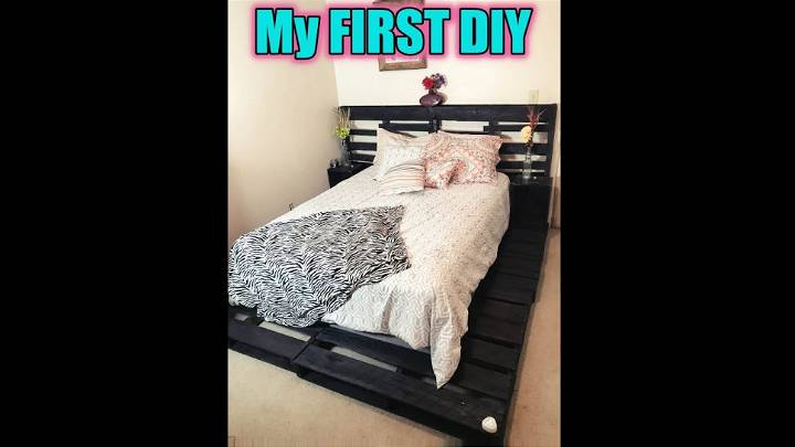 Super Easy DIY Pallet Bed With Led Foot Light