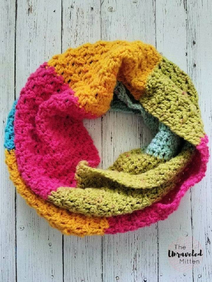 Crocheting a Textured Infinity Scarf Using One Caron Cake