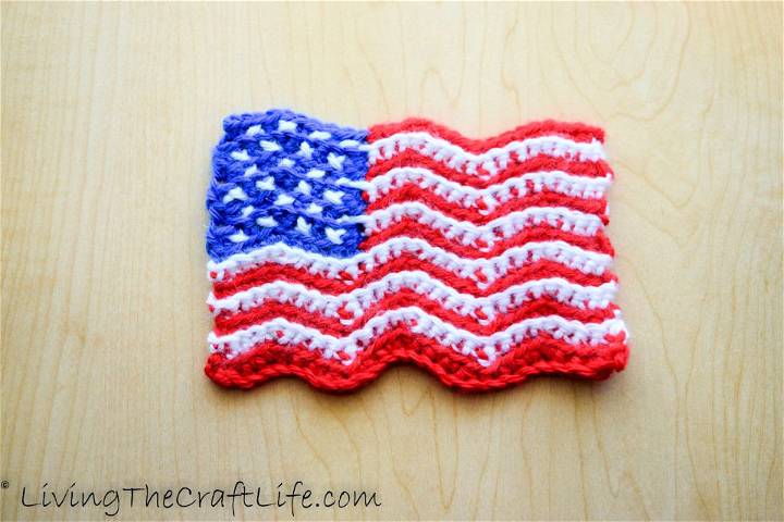 Free Crochet Pattern for Waving American Flag